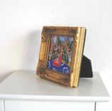 Acrylic Sunflowers Still Life Painting, Miniature Eiffel Tower 2 small