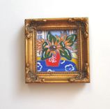 Acrylic Sunflowers Still Life Painting, Miniature Eiffel Tower 4 small