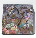 Purple Mixed Media Original Collage Painting On Canvas 1 small