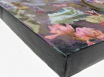 Purple Mixed Media Original Collage Painting On Canvas 2 small