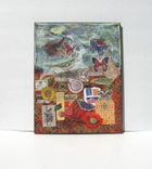 Red Mixed Media Original Painting Collage On Canvas 3 small