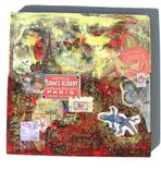 Red Original Mixed Media Painting Paris 4 small