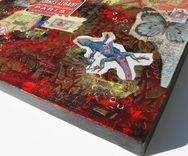 Red Original Mixed Media Painting Paris 5 small