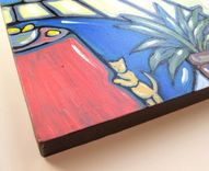 Acrylic Painting On Canvas, Original Still Life, "Cat At The Beach" By Brooke Howie Painting 4 small