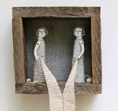 Fiber Art Embroidered Diorama -Connection No. 8 2 small