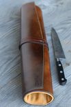 Italian Leather Knife Roll 3 small