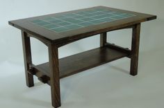 Mission Style White Oak And Tile Coffee Table 1 small