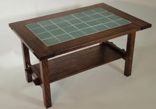 Mission Style White Oak And Tile Coffee Table 3 small