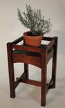 Mission White Oak And Tile Plant Stand 3 small