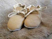 Custom Braintan Leather  Baby Moccasin Booties 1 small