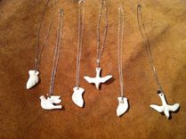 Ceramic Wing, Bird And Feather Necklaces 3 small