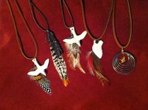 Ceramic Wing, Bird And Feather Necklaces 6 small