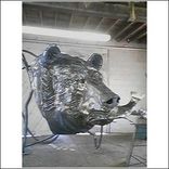 Grizzly With Trout, Fabricated Metal Sculpture 5 small