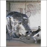 Grizzly With Trout, Fabricated Metal Sculpture 3 small