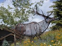 Elk, Fabricated Metal Sculptures. 1 small