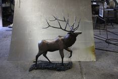 Elk, Fabricated Metal Sculptures. 2 small