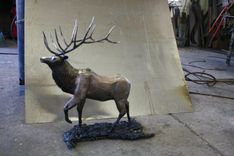 Elk, Fabricated Metal Sculptures. 3 small