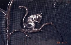 Fire Screen With Squirrel And Oak, Fabricated Metal Sculpture 2 small