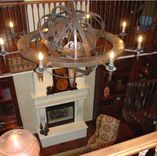 World Globe Chandelier, Fabricated Metal Sculpture 1 small