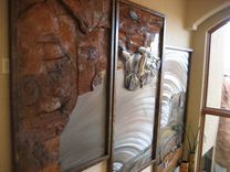 Native American Climber Relief, Fabricated Metal Sculpture 1 small