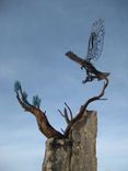 Red Tailed Hawk In Contours, Fabricated Metal Sculpture 2 small