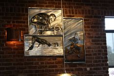 Triathlete Relief Metal Sculptures 2 small