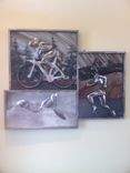 Triathlete Relief Metal Sculptures 3 small