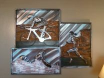 Triathlete Relief Metal Sculptures 5 small