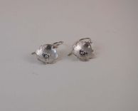 Dainty Silver Flower Earrings 2 small
