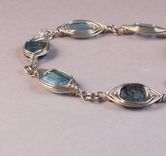 Herringbone Wire Wrapped Bracelet With Kyanite Beads 2 small
