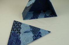 Blue Chiyogami Triangular Decorative Box 2 small