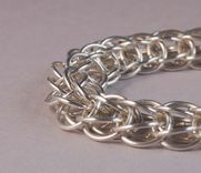 Sterling Silver Japanese 6-In-1 Flower Chain Maille Bracelet 2 small