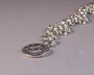 Sterling Silver Japanese 6-In-1 Flower Chain Maille Bracelet 4 small