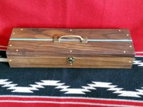 Black Walnut Box With Turquoise Inlay And Velvet 1 small