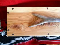 Cedar Box With Deer Antler Handle 2 small