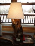 Juniper (Cedar) Lamp With Handmade Natural Paper Shade 3 small