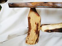 Black Walnut Slab Bench With Natural Cedar Legs And Turquoise Inlay 4 small