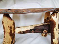 Black Walnut Slab Bench With Natural Cedar Legs And Turquoise Inlay 5 small