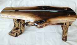 Unique Black Walnut Slab Bench 3 small