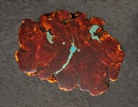 Cedar Burl End Table With Turquoise Inlay 2 small