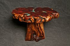 Cedar Burl End Table With Turquoise Inlay 1 small