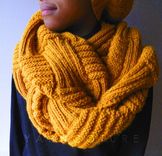 The Basketweave Textured Infinity Cowl - In Mustard / Unisex / Fall, Winter, Spring, Summer Fashion 1 small