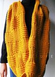 The Basketweave Textured Infinity Cowl - In Mustard / Unisex / Fall, Winter, Spring, Summer Fashion 4 small
