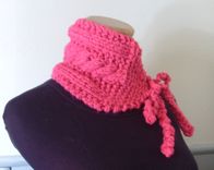 Sale / Hot Pink-Cabled-Vintage Inspired Neckwarmer 1 small