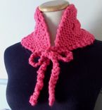 Sale / Hot Pink-Cabled-Vintage Inspired Neckwarmer 3 small
