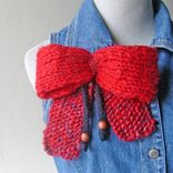 Big..Red..Bow.. Fiber Art Scarf 1 small