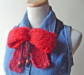 Big..Red..Bow.. Fiber Art Scarf 5 small