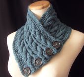 The Reversible Cabled Neckwarmer / In Deep Teal/ Unisex /On Sale Now 1 small