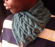 The Reversible Cabled Neckwarmer / In Deep Teal/ Unisex /On Sale Now 4 small