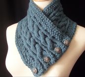 The Reversible Cabled Neckwarmer / In Deep Teal/ Unisex /On Sale Now 5 small